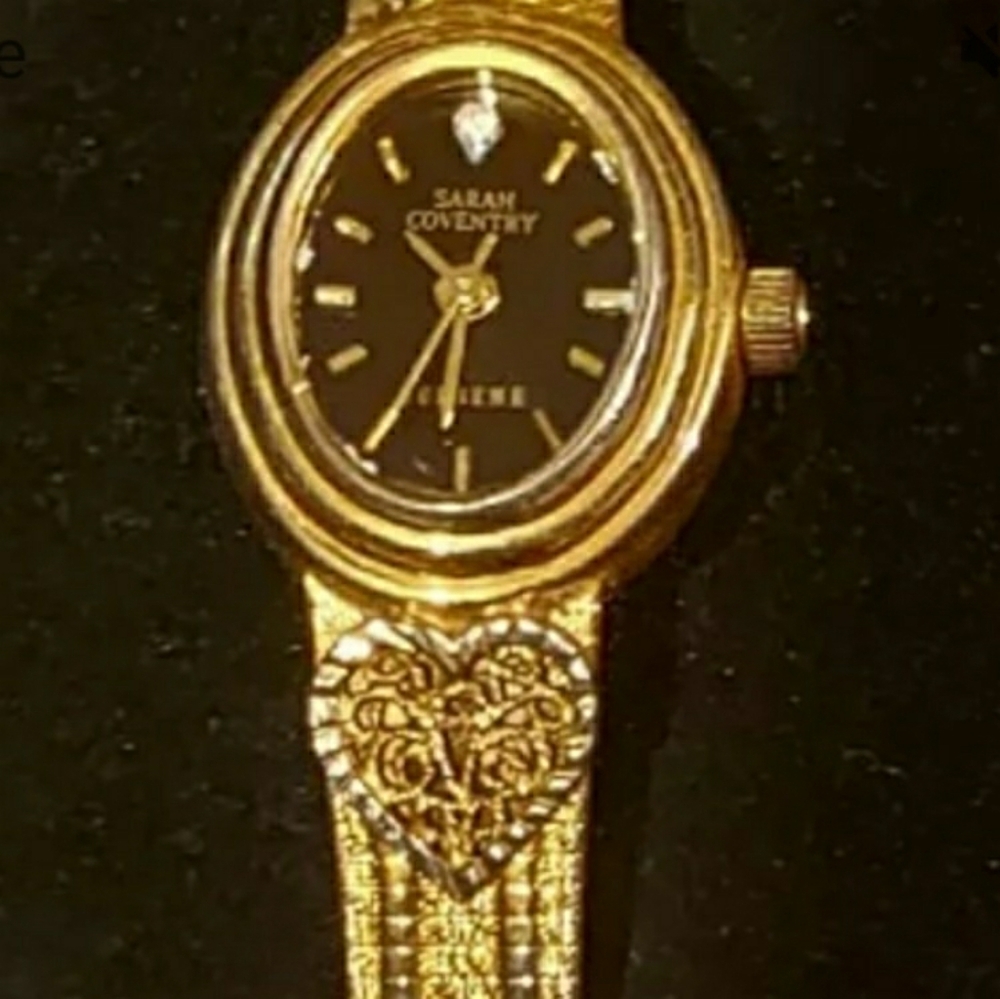 Sarah Coventry Gold and Black Women's Watch